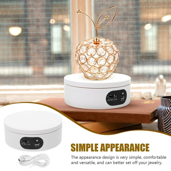 SWETRACE 1 Set Jewelry Display Stand Rotatable Base Square Shape White ...