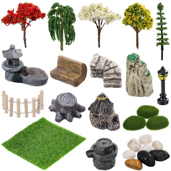 SWETRACE 1 Set Miniature Landscape Decoration Minimalist Design Compact Shape Plastic 5.9x3.9x1.7in
