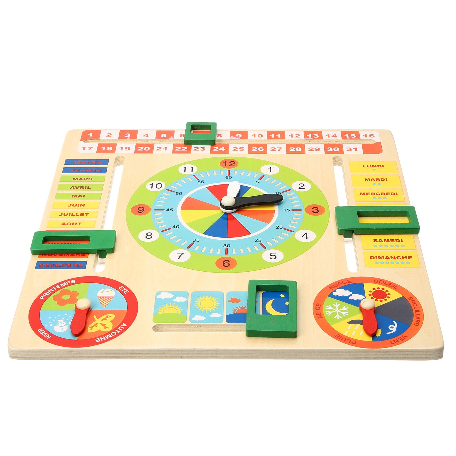 SWETRACE 1 Set Montessori Math Toys Wooden Calendar Clock for Toddlers ...