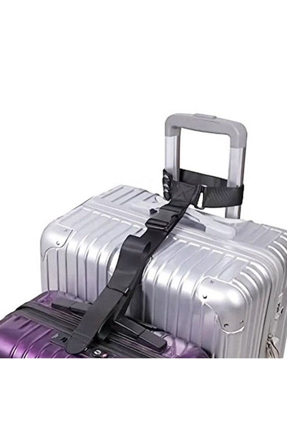 1 Set Nylon Luggage Belts with Adjustable Length for Convenient Travel