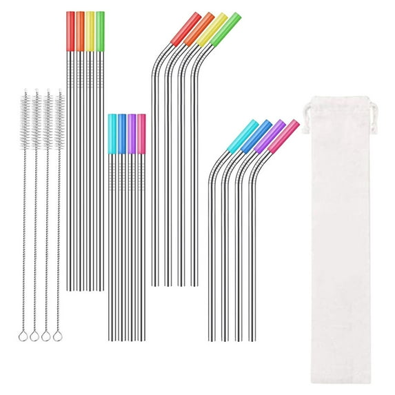 SWETRACE 1 Set Stainless Steel Straws Assorted Color For Tea Cups Summer Beverages