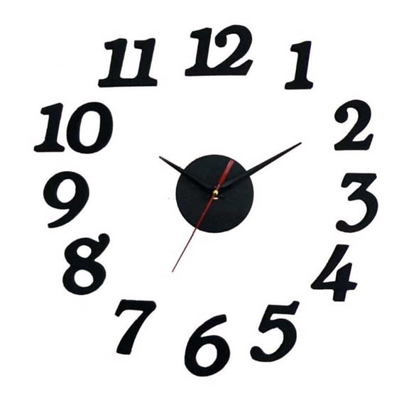 SWETRACE Silent Wall Clock Set 15 Inch Diameter Black Metal Frame with Non-Ticking EVA for Kitchen and Home