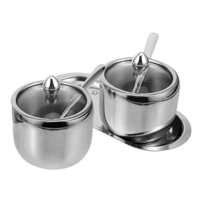SWETRACE Stainless Steel Spice Container Set with Lids, Kitchen Seasoning Organizer for Storage and Daily Use