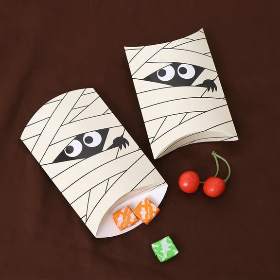 SWETRACE 10 Count Mummy Boxes, Autumn Theme Paper Boxes for Party Favors, Kids Goodies
