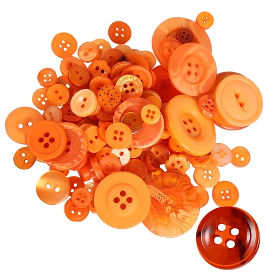 SWETRACE 1000pcs Orange Resin Button Material Kit 7mm-35mm Multi Size