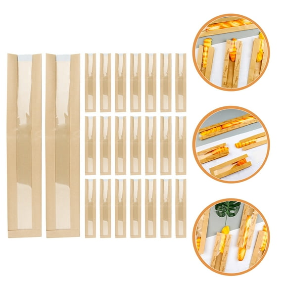 SWETRACE Bread Packaging Paper Bread Bag Assorted Color 100Pcs 23.6x4.3in