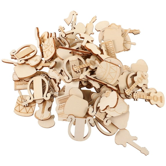 SWETRACE 100Pcs Decorative Wood Slices for DIY Hanging Projects in Musical Instruments Design