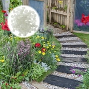 SWETRACE 100Pcs Luminous Pebble White Round for Landscape Rocks and Garden Pebbles