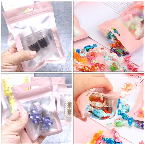 SWETRACE Eco-Friendly Pink Pe Sealable Bags for Candy Coffee Beans Storage