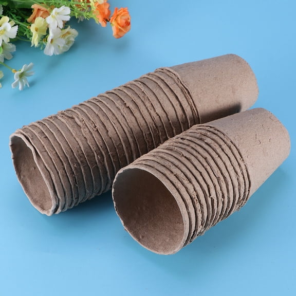 SWETRACE Bulb Starter Pots Pulp Pot Plant Starters Wood Color 100pcs