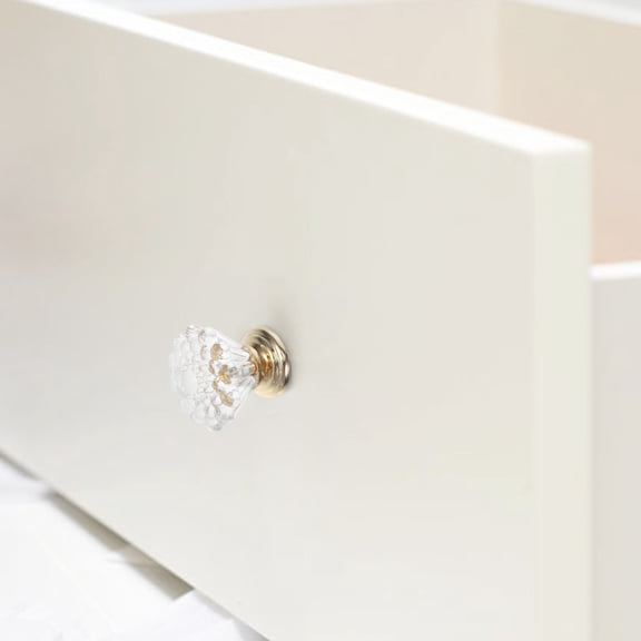 SWETRACE 10Pcs Golden Acrylic Cabinet Knobs for Home Decor with Square Shape