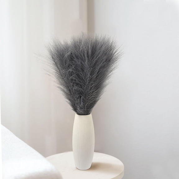 SWETRACE 10Pcs Grass Decor Grey Polyester Cloth Iron Wire Paper Home Decoration Flower Lovers 16.7x2.4x1in