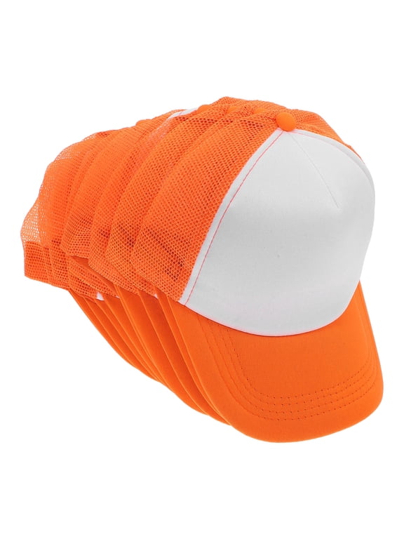 10Pcs Hat Sweat Liners Orange Polyester Baseball Caps for Men Women Running Outdoor
