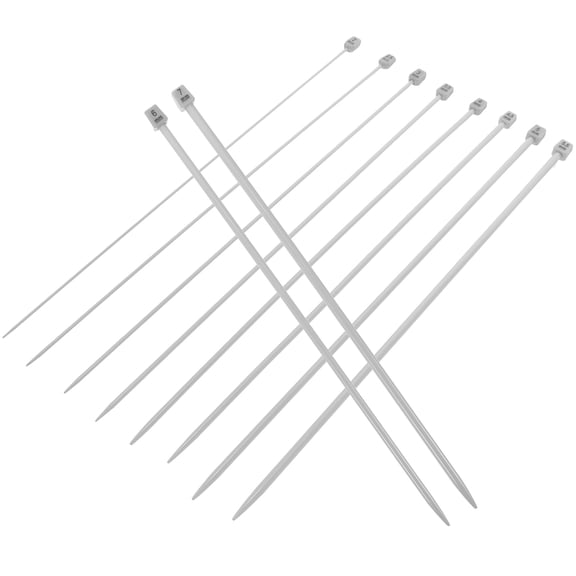 SWETRACE 10-Piece Aluminum Knitting Needle Set, Grey Straight Needles for Sweaters, Yarn Crafts and Knitting Accessories