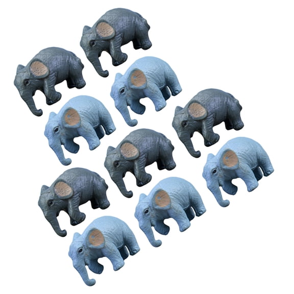 SWETRACE 10Pcs Mini Figurines Elephant Decor Assorted Color Durable PVC Small Plastic Animals for Home Display