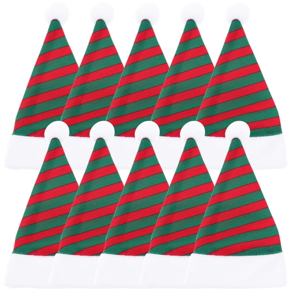 SWETRACE 10Pcs Mini Santa Hats Assorted Color Decorative Covers for Christmas Lollipops and Bottles