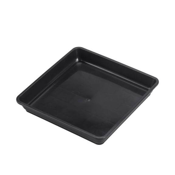 SWETRACE 10Pcs Resin Tray Square Black For Flowerpot Household Garden 15.8x15.8x1.1In