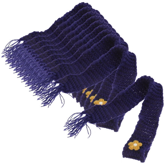 SWETRACE 10Pcs Tiny Scarves for Crafts Mini Scarf Dark Blue Cotton Adjustable for DIY Projects