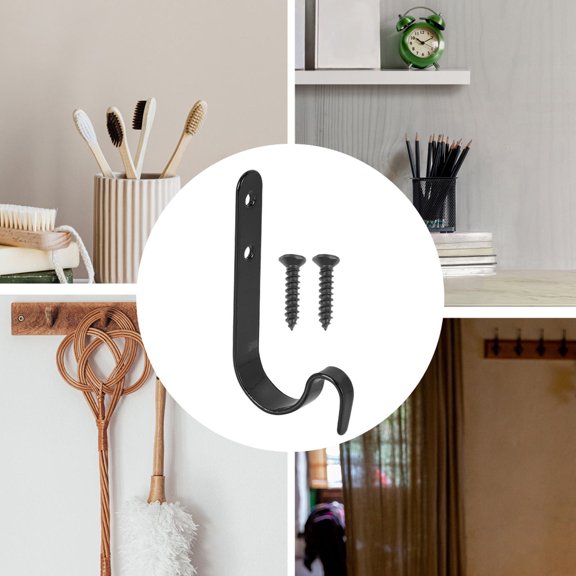 SWETRACE 10pcs Hanging Hooks Iron Simple J Hooks for Organizing Spaces