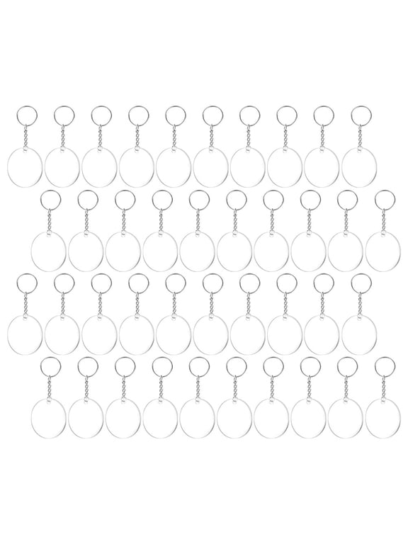 120 Sets Transparent Acrylic Keychain Blanks, Multicolor Bulk Key Supplies for Crafts and Custom