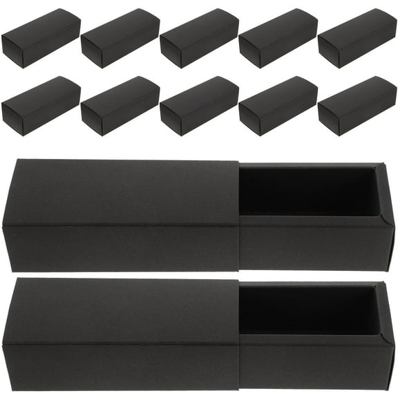 SWETRACE Portable Kraft Box Black Cardboard 12Pcs Drawer Box