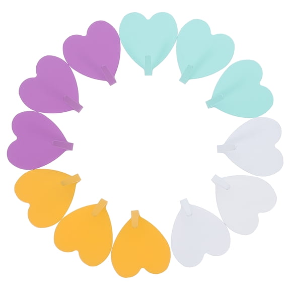 SWETRACE Assorted Color Heart Shape Metal Hooks Traceless Wall Mounted for Bathroom and Kitchen 12Pcs