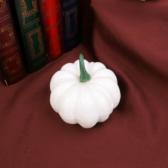 SWETRACE 12pcs Artificial White Foam Pumpkins, Faux Harvest Fall Thanksgiving Party Table Centerpiece Home Decor Props