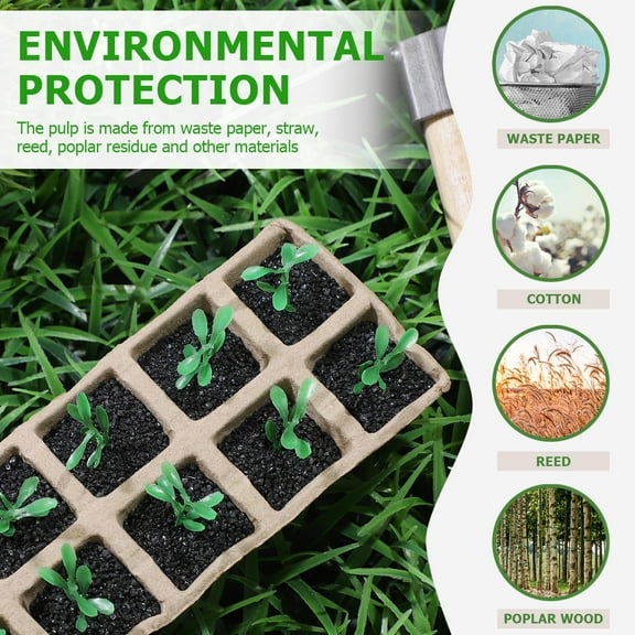 SWETRACE 13Pcs Paper Pulp Nursery Cups for Seedling Growing Planter 7.77 x 3.15 Inch Light Brown