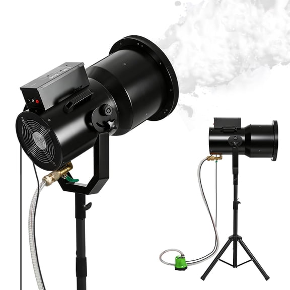 SWETRACE 1500W LED Outdoor Jet Foaming Machine with Adjustable Spray and Tripod for Stage Wedding Party Bubble Events Black