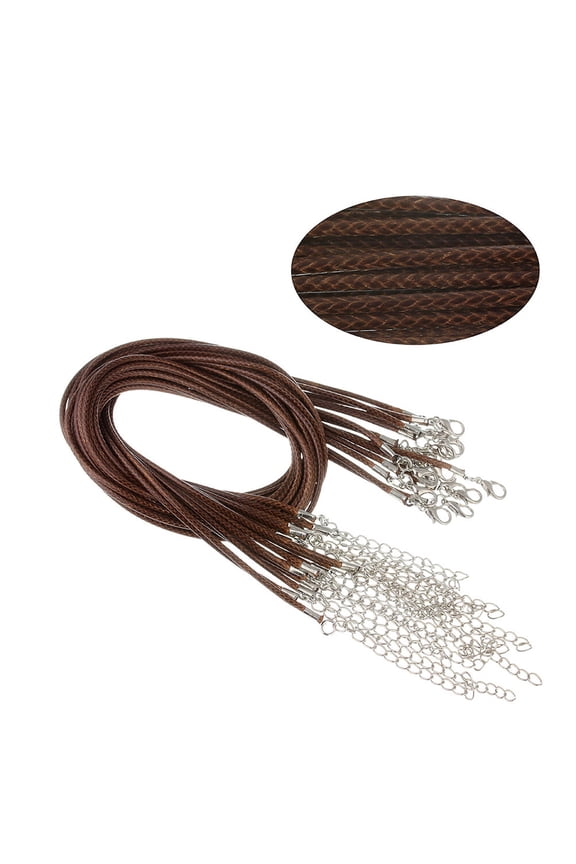 150Pcs Waxed Necklace String for Necklace Pendant Making Men Women Simple Design Black Coffee White