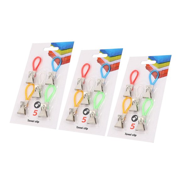 SWETRACE 15-Piece Assorted Color Metal Clothes Hook Clips High Load Bearing Laundry Clips