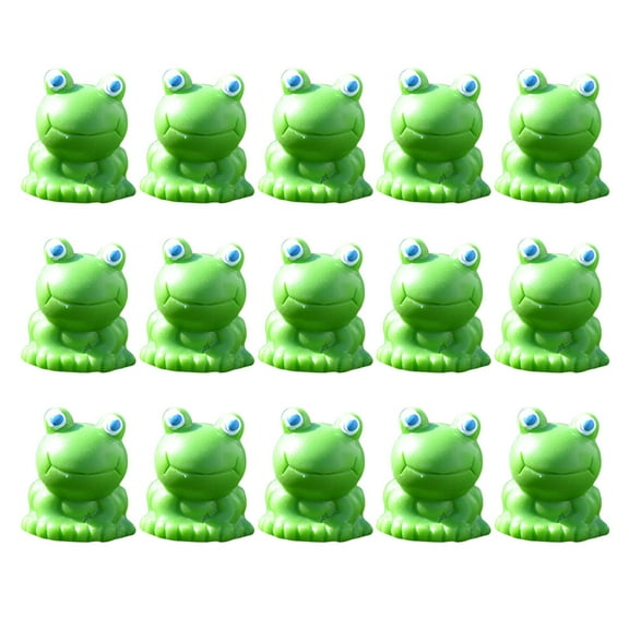 SWETRACE 15Pcs Green Resin Miniature Frogs Tiny Frog Figurines Bonsai Landscaping Ornaments