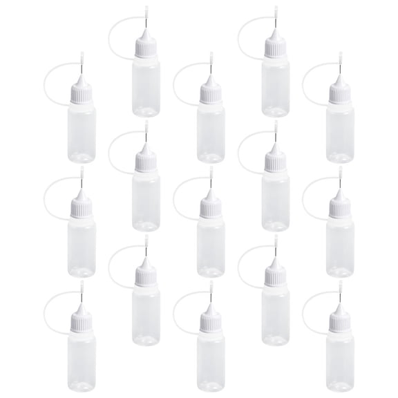 SWETRACE 15-Piece Empty Glue Bottle Set, Precision Applicator Squeeze Bottles for Crafts and Liquid Storage