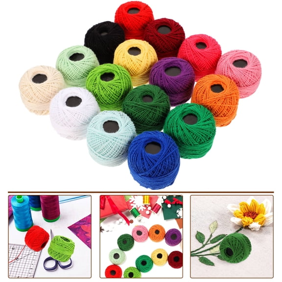 SWETRACE 16 Rolls Assorted Embroidery Thread for Sewing, Crafts, Needlework and Cross Projects