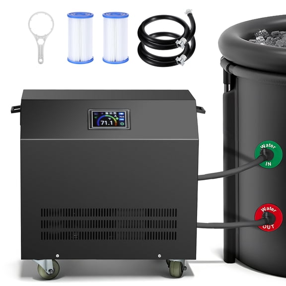 SWETRACE 1HP WiFi Smart Water Chiller with Built-in Filter Pump for Ice Bath Tub Cold Plunge Black