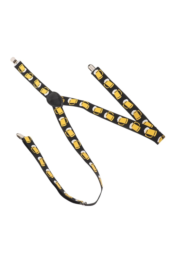 Black Men's Suspenders 1 Pack with Elastic Straps -Back Design for Outdoor and Field Use