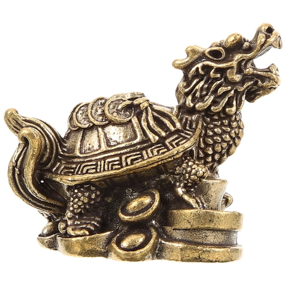 SWETRACE 1Pack Chinese Mini Dragon Turtle Figure Good Luck Symbol Wealth Retro Style