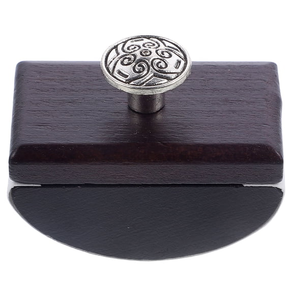 SWETRACE 1-Pack Rocker Shaped Desk Ink Blotter, Black Wood with Aluminum Alloy Base for Office and Home Use