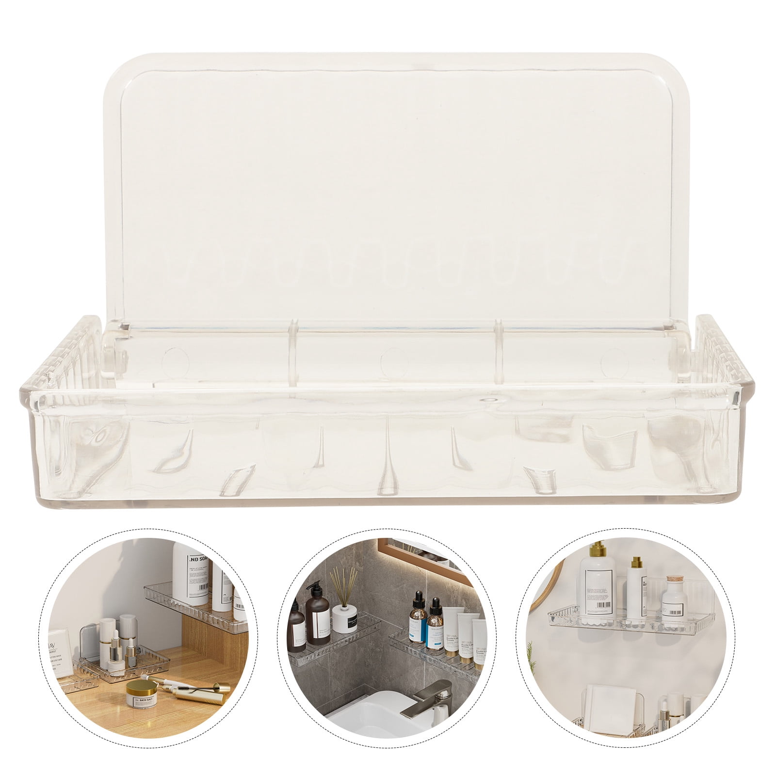 SWETRACE 1-Pack Clear Floating Wall Shelf, Plastic Corner Shelf for ...