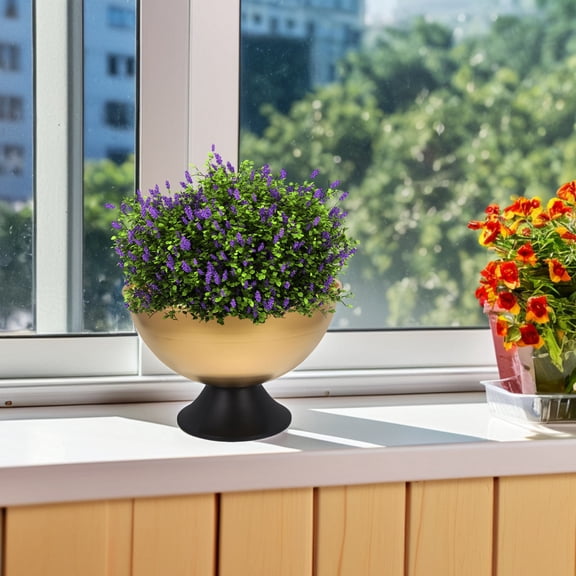 SWETRACE 1Pack Golden Iron Flower Vase for Elegant Design Decorative Bowl Shaped Table Centerpiece