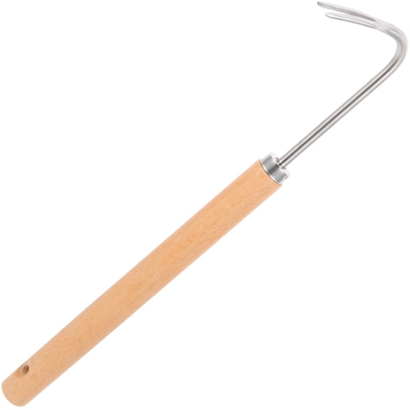 SWETRACE 1Pack Hand Weeder Tool Weeding Removal Rake Light Brown Ergonomic Handle For Outdoor Gardening