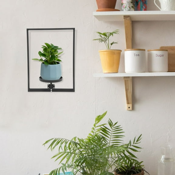 SWETRACE Hanging Window Plant Shelf Wall Mounted Plant Rack Black 1Pcs