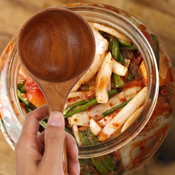 SWETRACE 1Pack Pickle Serving Bowl Brown Wood Food Serving Dish for Housewarming and Family