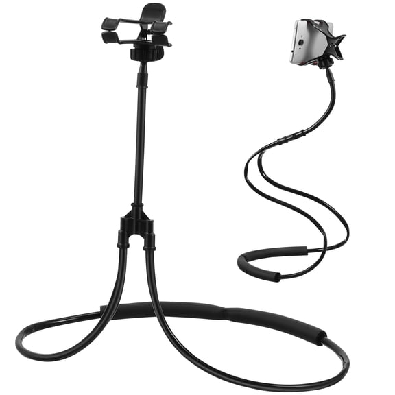 SWETRACE 1Pc Black Plastic Phone Neck Holder -shape and Adjustable Angle for Chatting