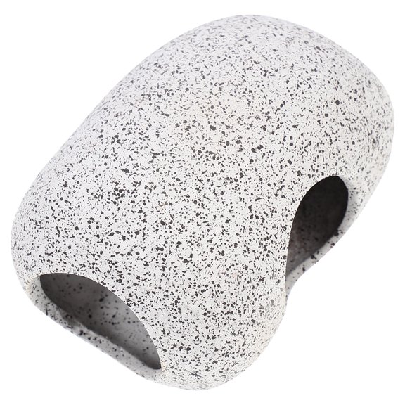 SWETRACE 1Pc Fish Hiding Stone Grey Aquarium Ornament with Safe Premium Pottery Clay Material