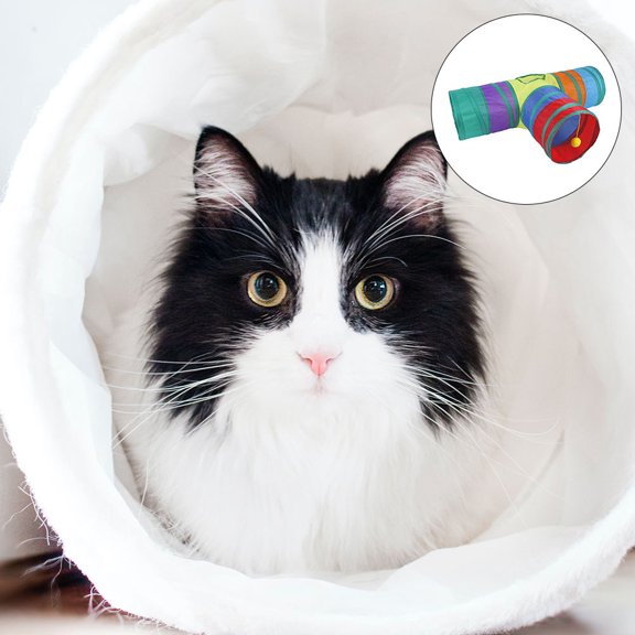SWETRACE 1Pc Foldable Cat Tent Tunnel with Scratch Resistant Breathable Fabric for Active Pets