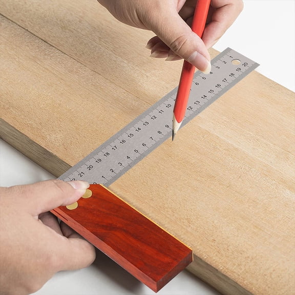 SWETRACE 250mm Wood L-Shaped 90 Degree Angle Ruler Woodworking Measurement Tool 1 Pc