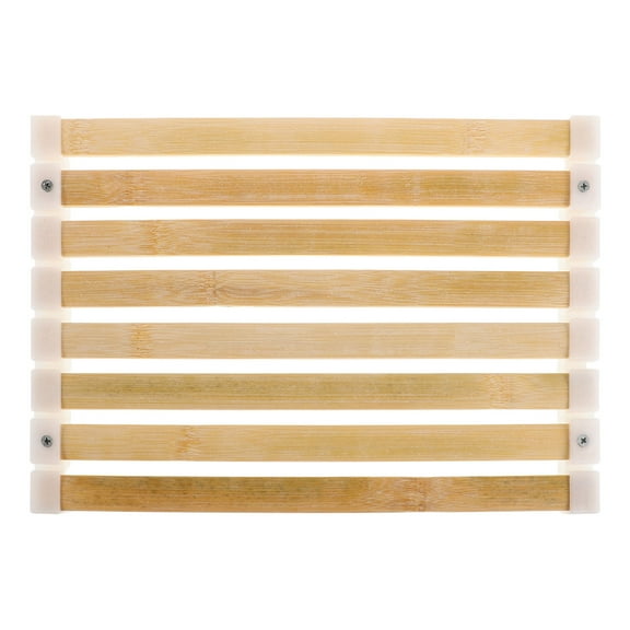 SWETRACE 1Pcs Beige Bamboo Bath Mat for Sauna and Bathroom 12.2x9.1x1in