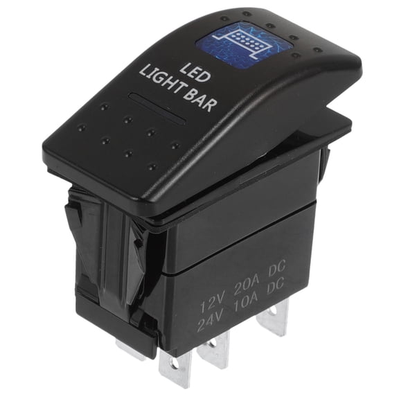 SWETRACE 1Pcs Black PPA Rocker Switch for Cars Spot Light Control 5.3x4.3x1.2in