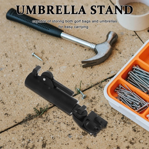 SWETRACE 1Pcs Black Plastic Umbrella Clamp for Golf Umbrellas with Stable Support and Adjustable Design